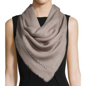 BURBERRY Embroidered Lightweight Cashmere Scarf